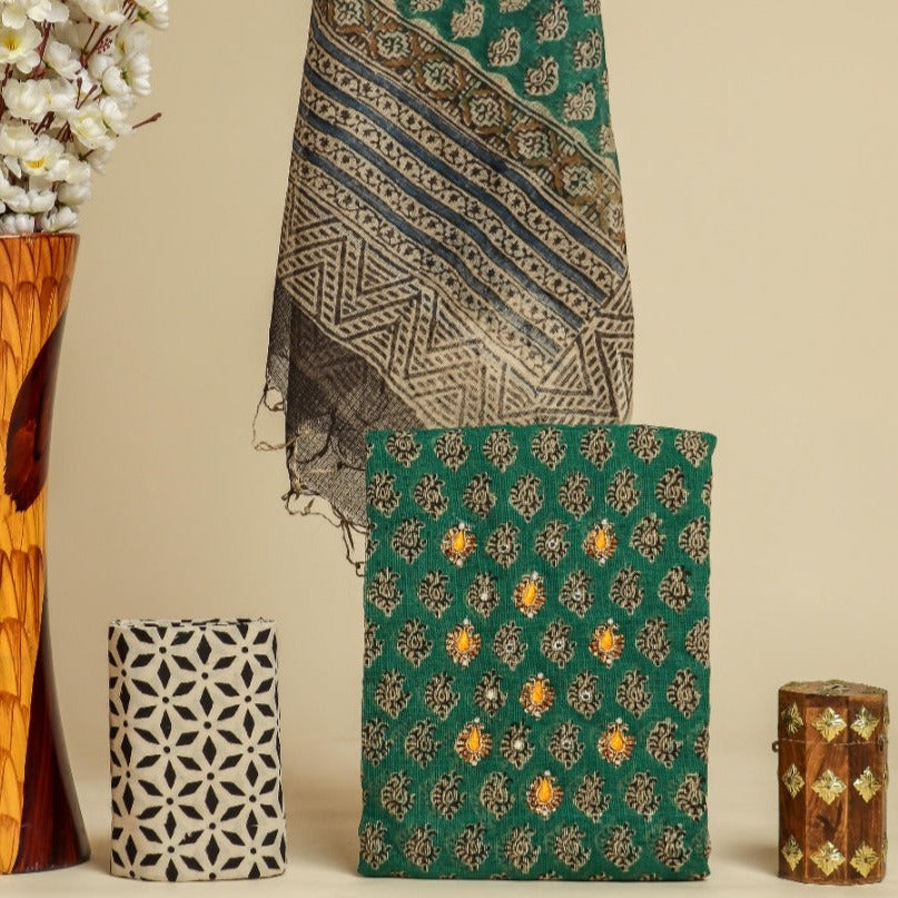 Shop kota doria hand work suit sets online (GOTA351)