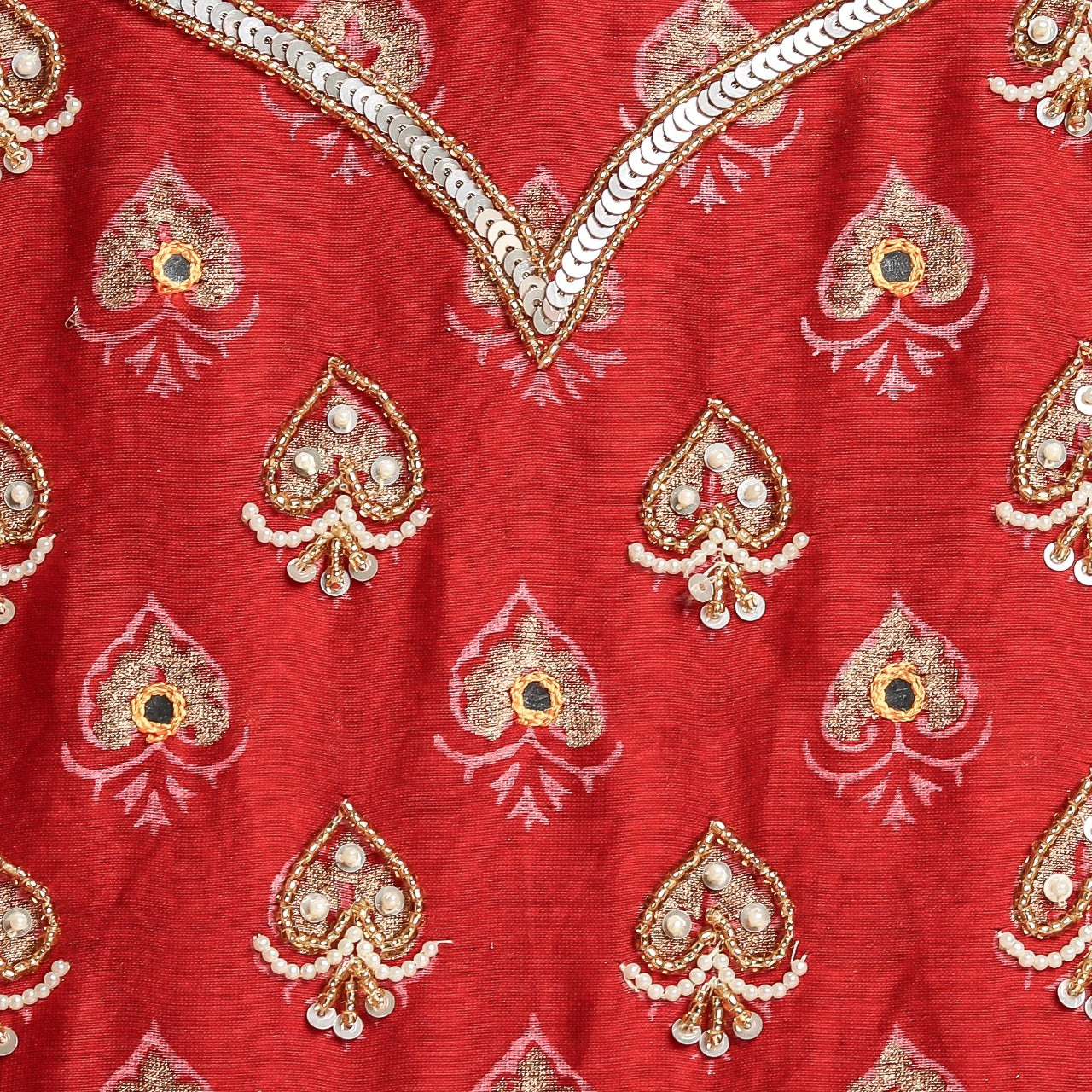 Shop unstitched hand work chanderi suit sets online (GOTA368)