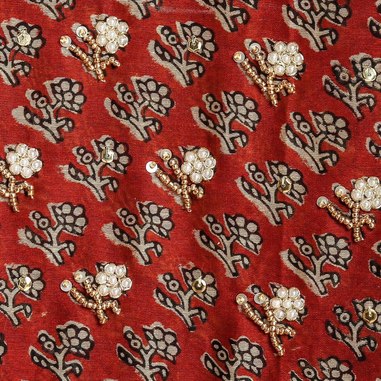 Shop unstitched aari work chanderi silk suit sets online (GOTA377)