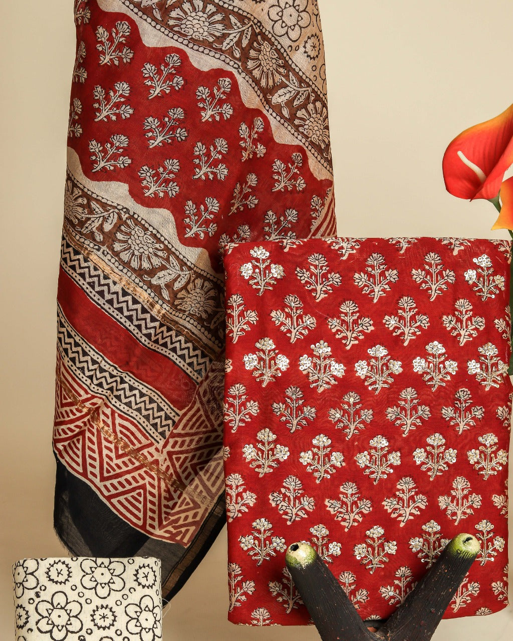 Shop chanderi hand work collection in jaipur (GOTA379)