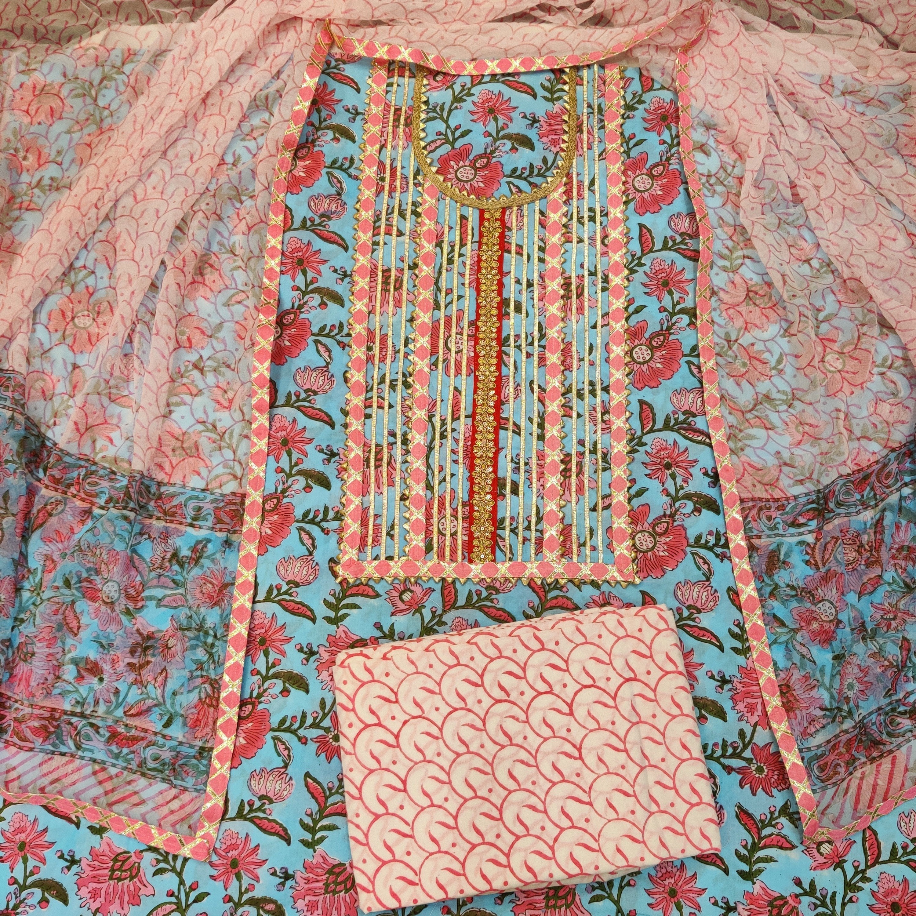 Festive Season Gota Collection with Classy Chiffon Dupatta - (GOTA78) - ShalviFashion