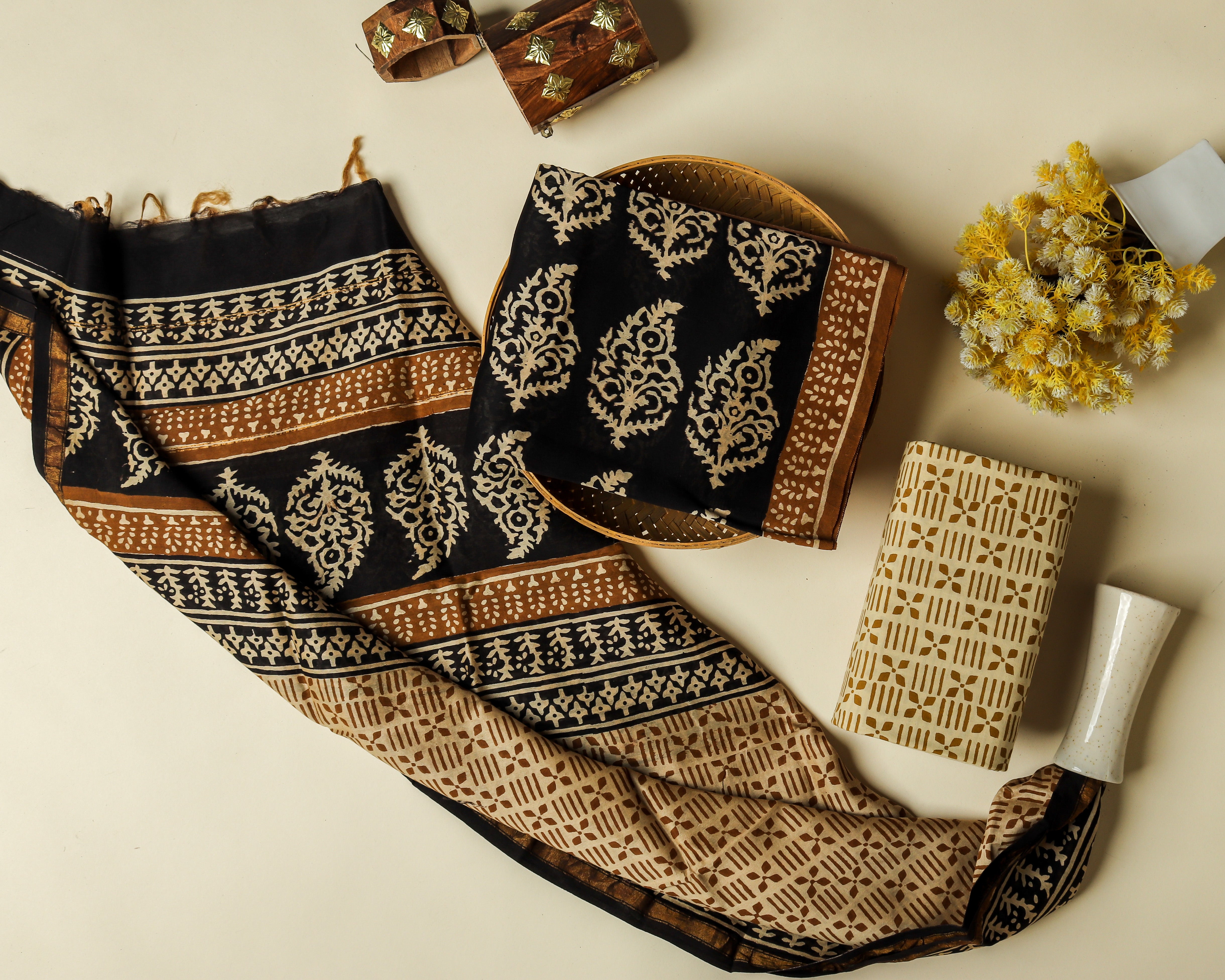 Traditional Buta Print Chanderi Silk Suit with Chanderi Silk Dupatta (CHA508)