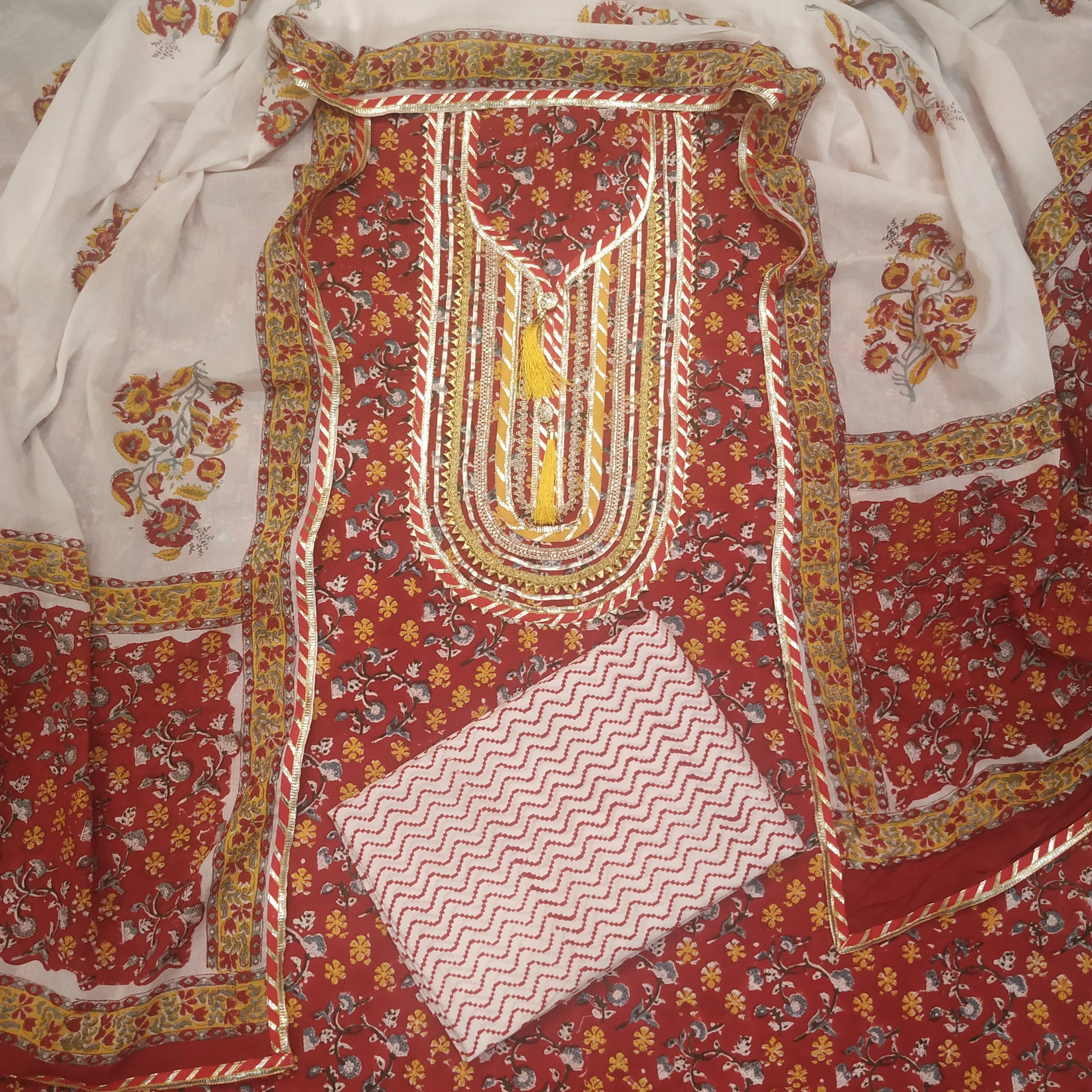 Festive Season Gota Collection with Classy Cotton Dupatta - (GOTA88) - ShalviFashion