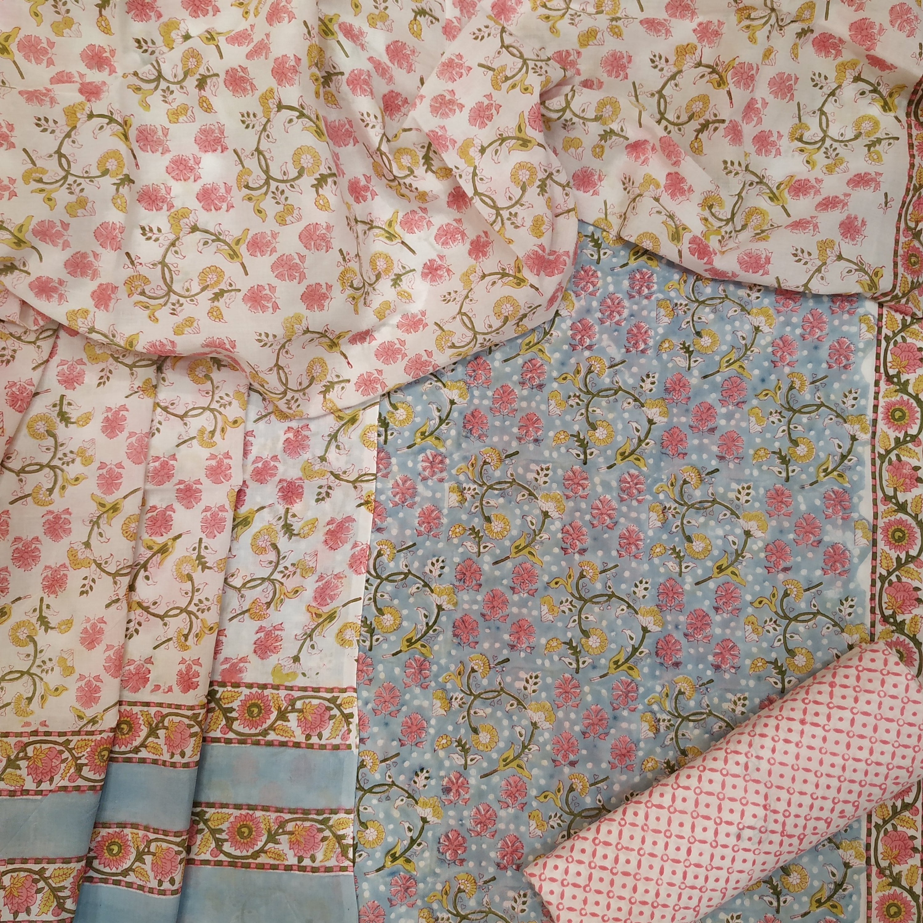 Pure Cotton Dress Materials with Cotton Mulmul Dupatta (MAL255) - ShalviFashion