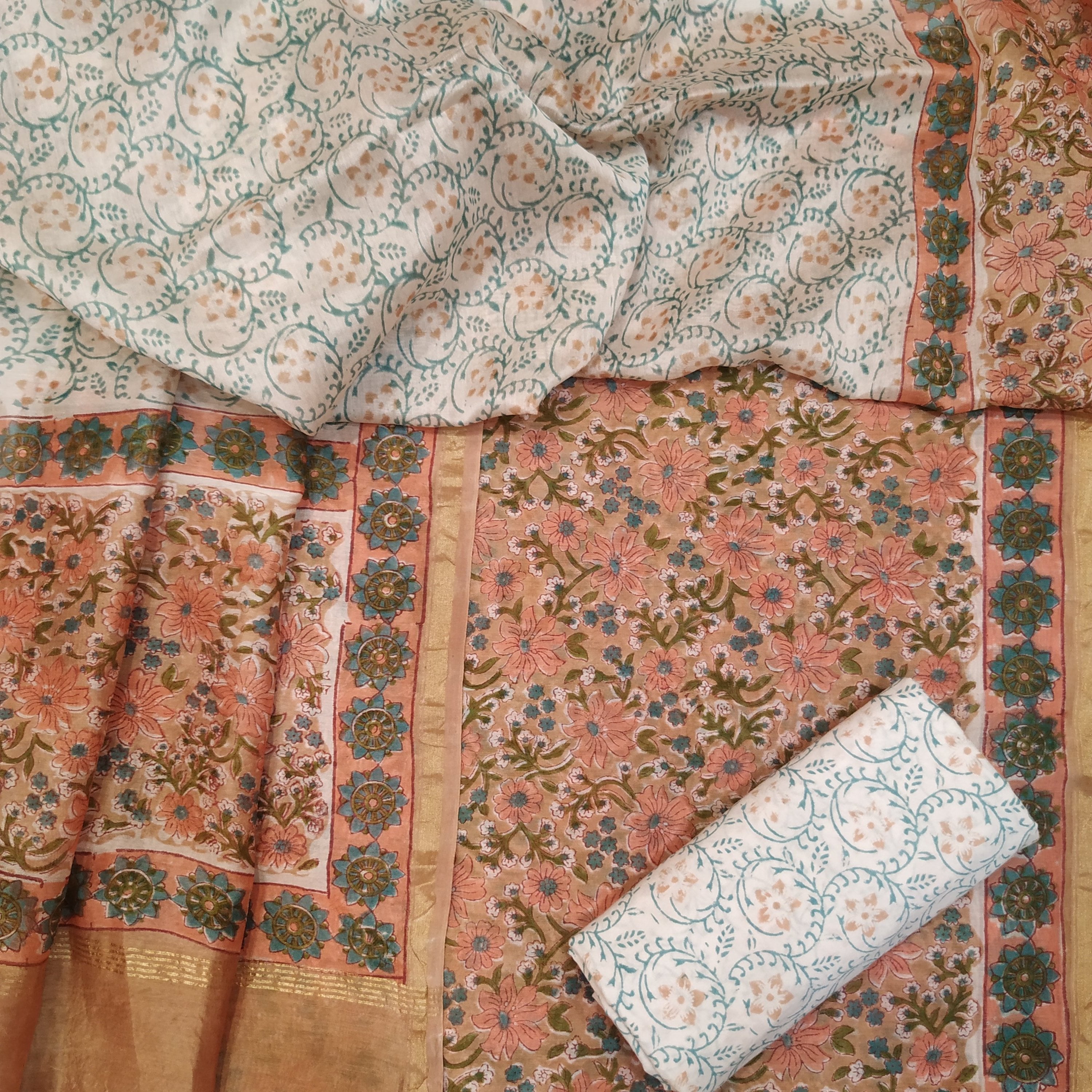 Premium Chanderi Dress Material with Chanderi Silk Dupatta (CHA294) - ShalviFashion