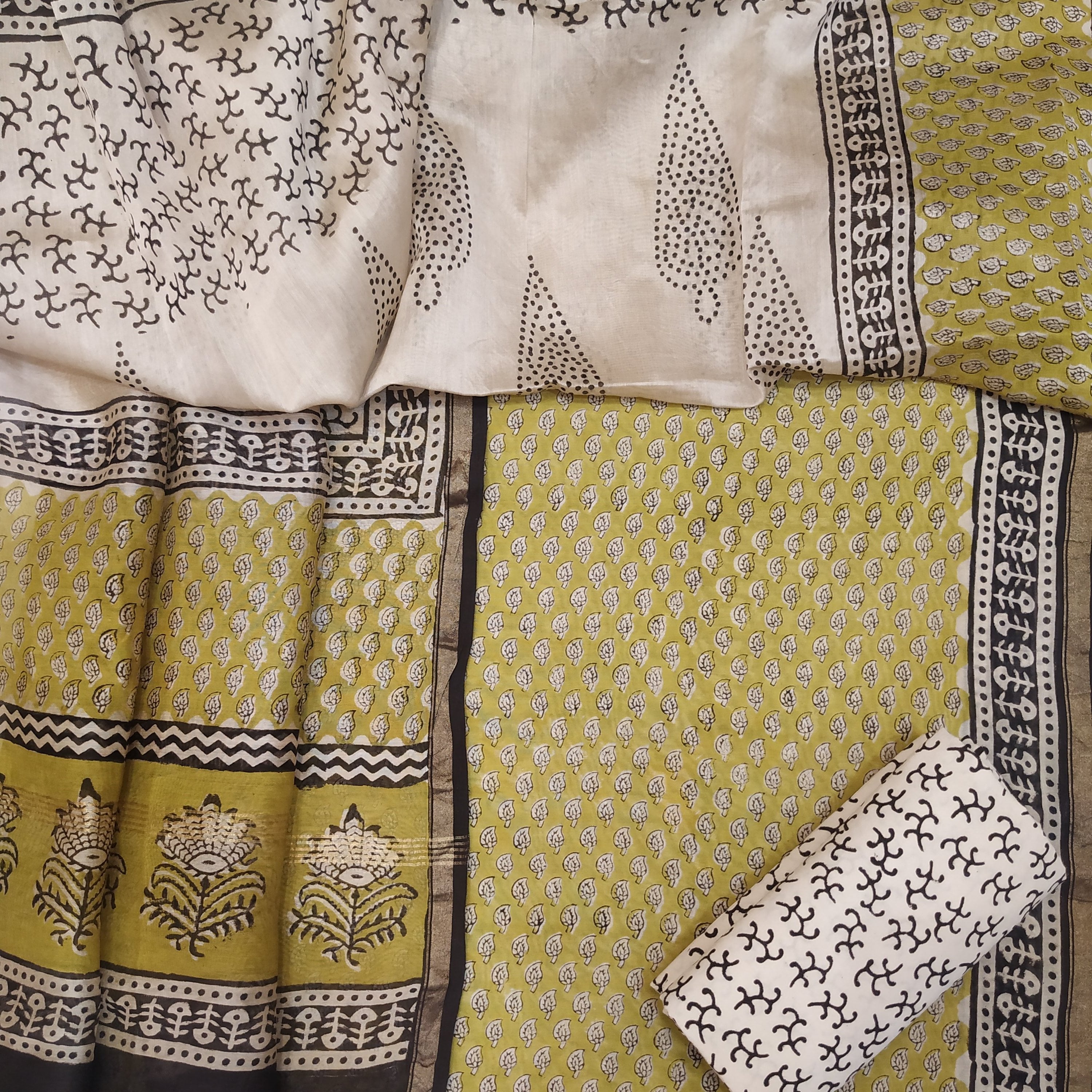 Premium Chanderi Dress Material with Chanderi Silk Dupatta (CHA295) - ShalviFashion