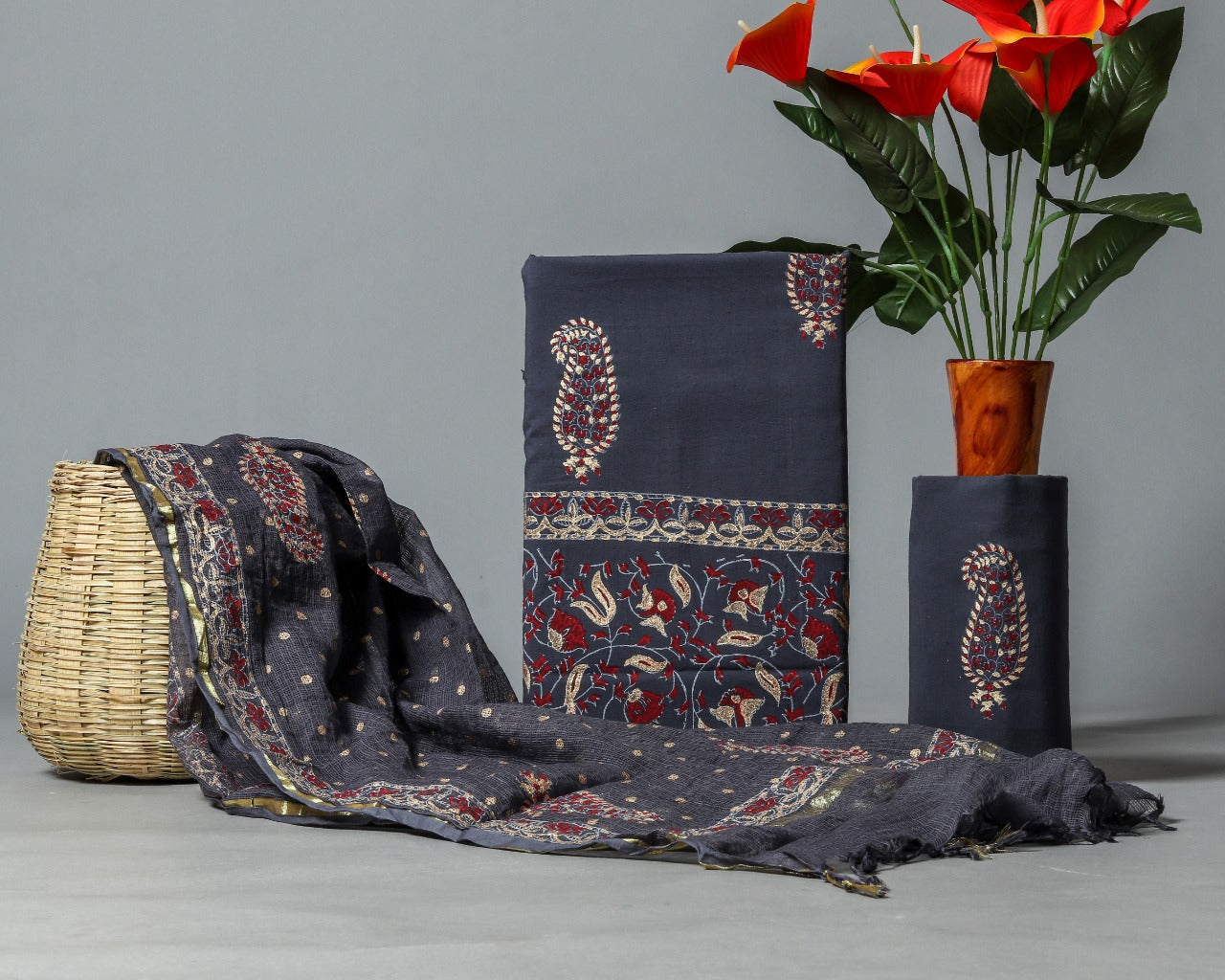 Shalvi Fashion Premium Kota Doria Suits with Gold Print (KDG04)