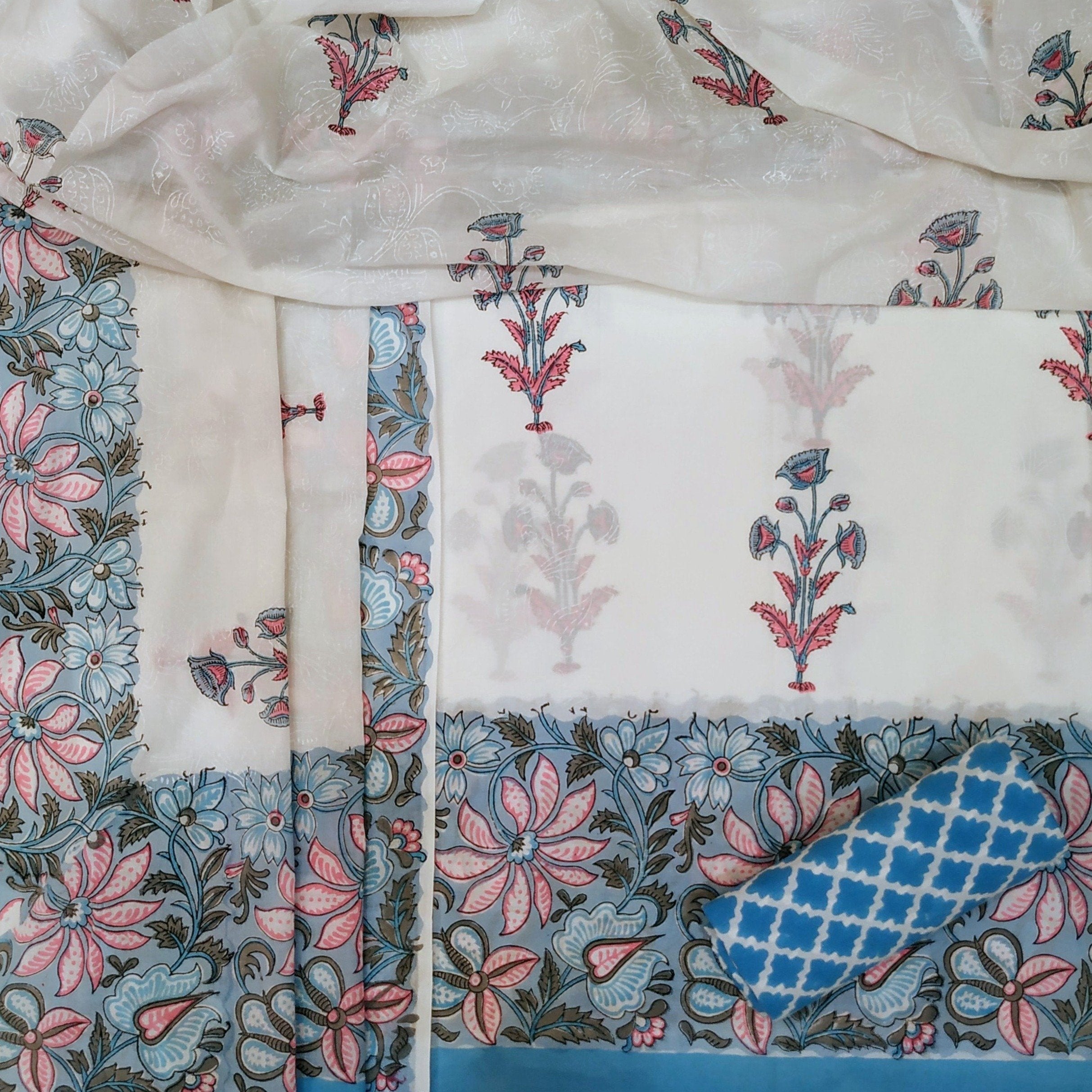 Designer Placement Print Pure Cotton Mulmul Suit (MAL265) - ShalviFashion