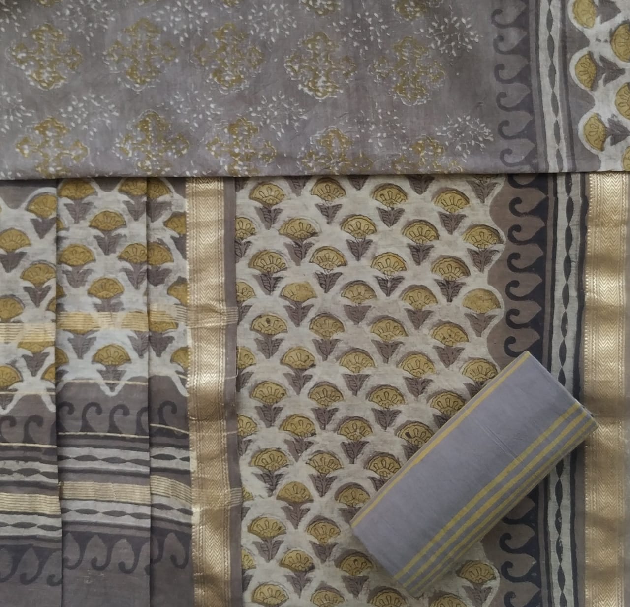 Shop unstitched jaipuri print maheshwari silk suit sets (MSL267)