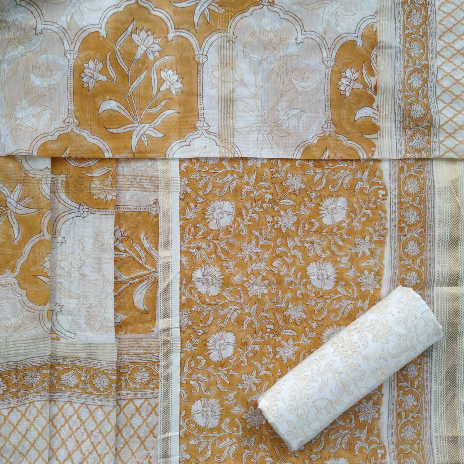 Shop hand block print maheshwari silk suits online (MSL378)