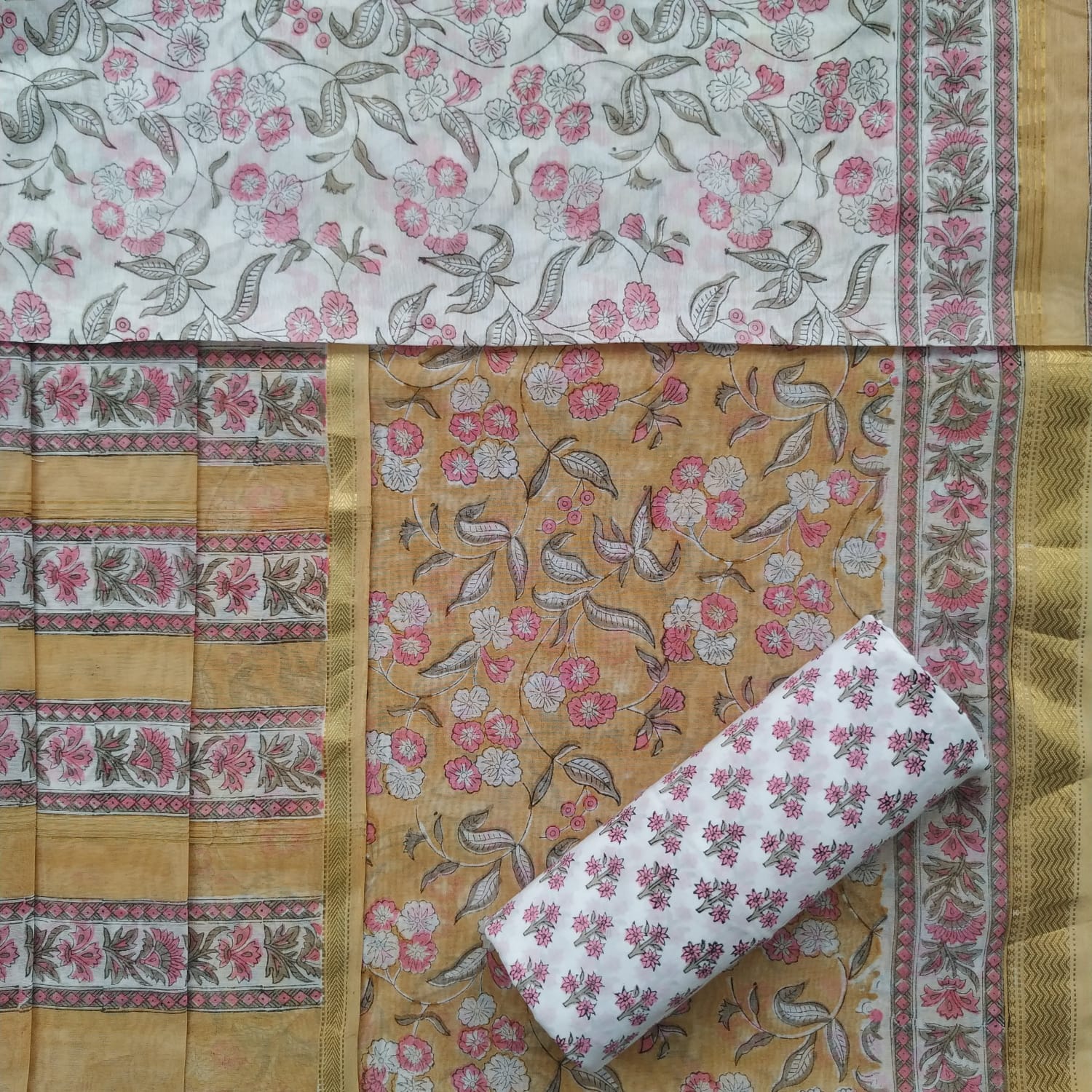 Shop unstitched jaipuri print maheshwari silk suit sets online (MSL391)