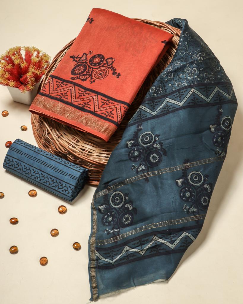 Shop unstitched maheshwari silk suits (MSL398)