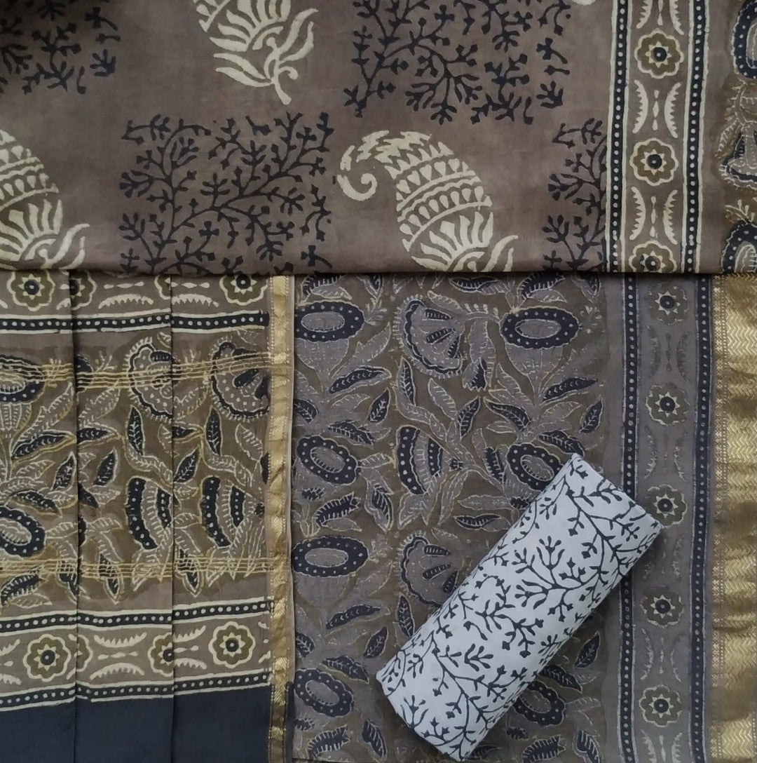 Jaal Print Maheshwari Silk Suit Set (MSL402)