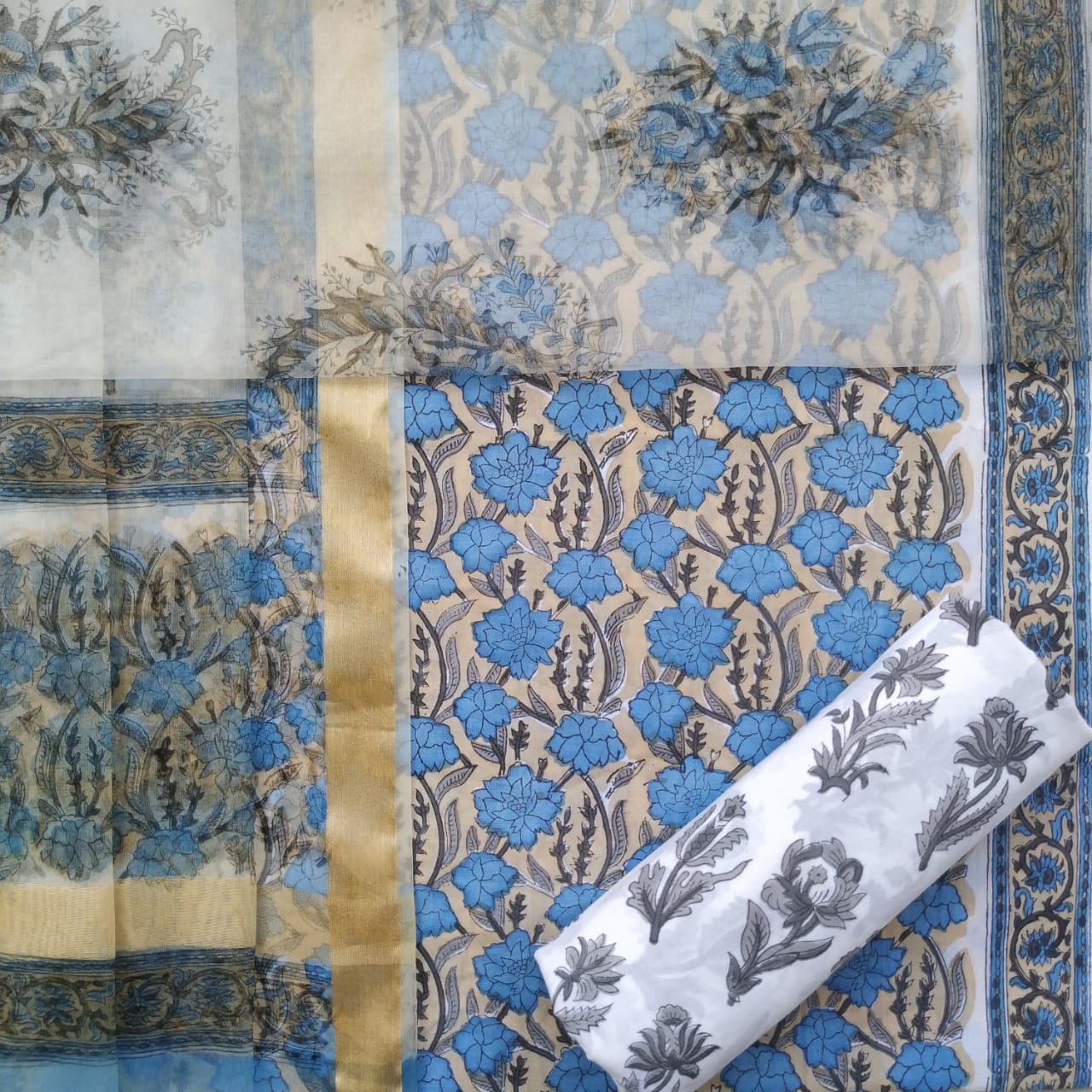 shop unstitched organza dupatta suits