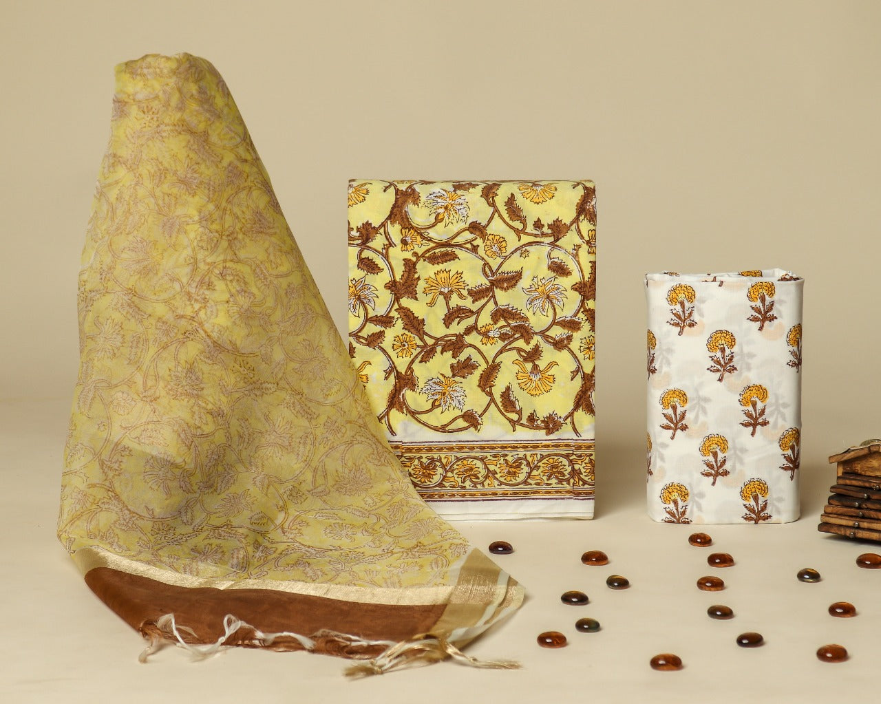 Shop organza dupatta cotton suit sets online (ORG187)