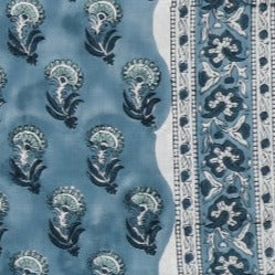 Shop hand block print cotton suit sets with organza dupatta (ORG217)