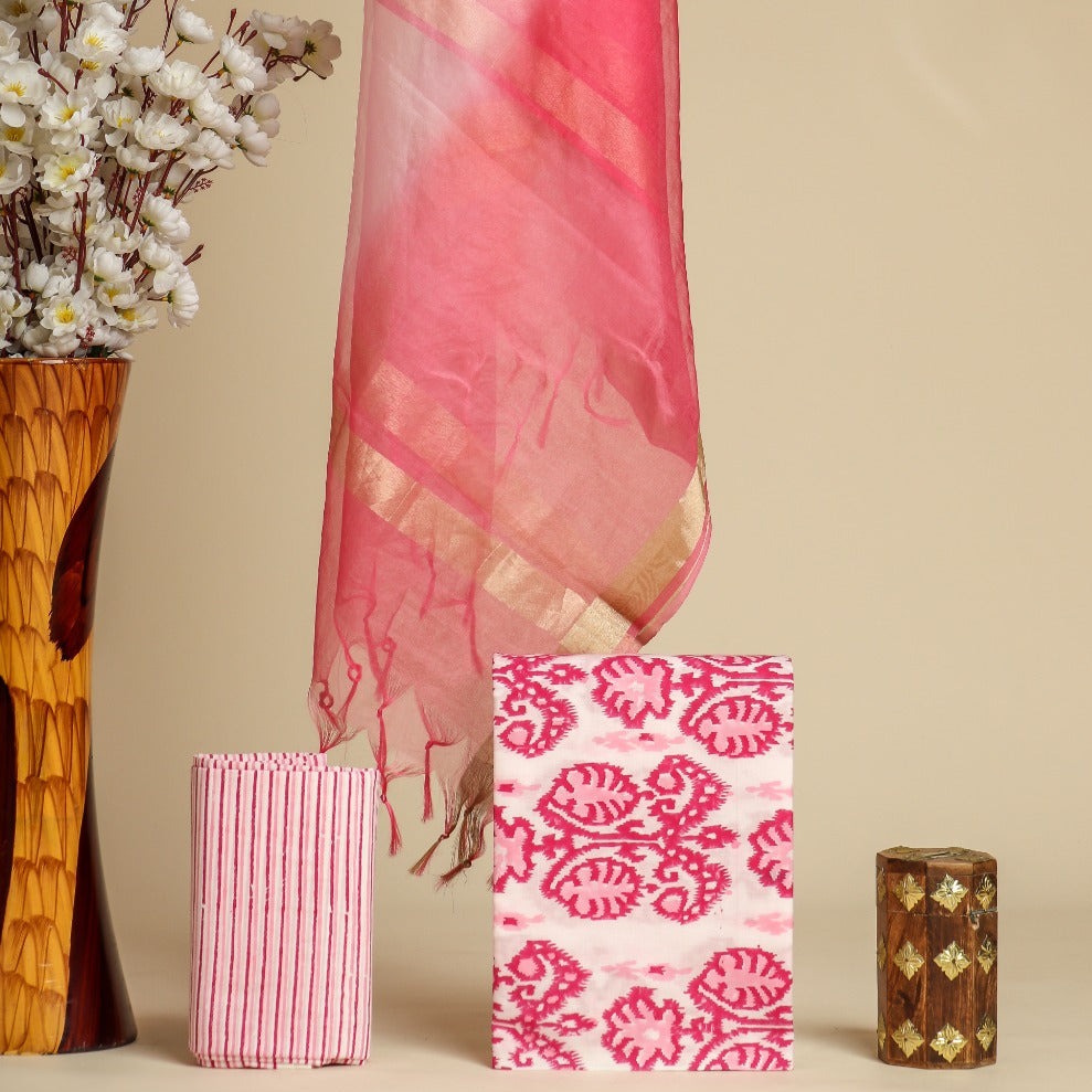 Shop block print cotton suit sets (ORG220)