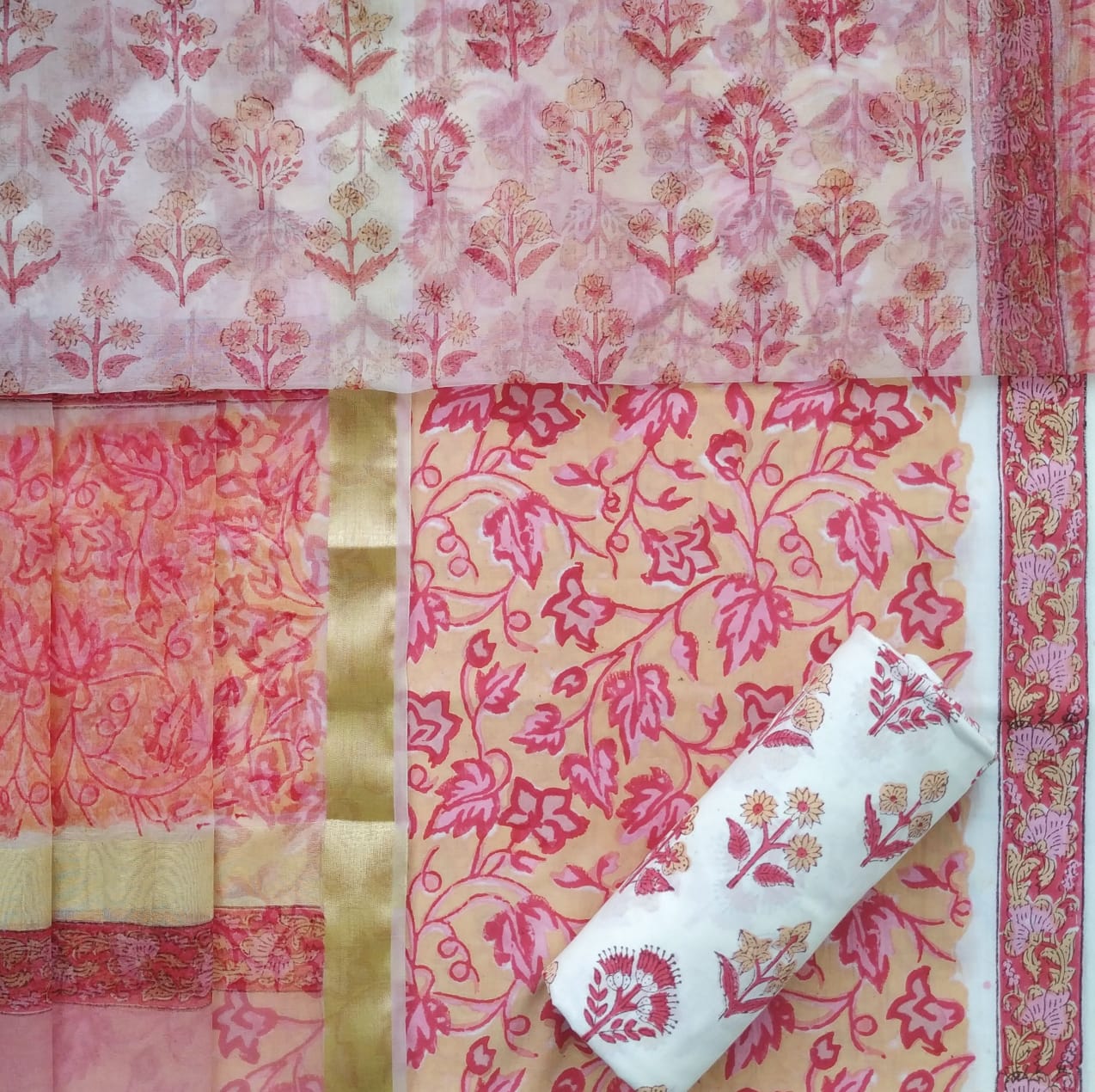 Shop organza dupattta cotton suit sets online shopping (ORG247)