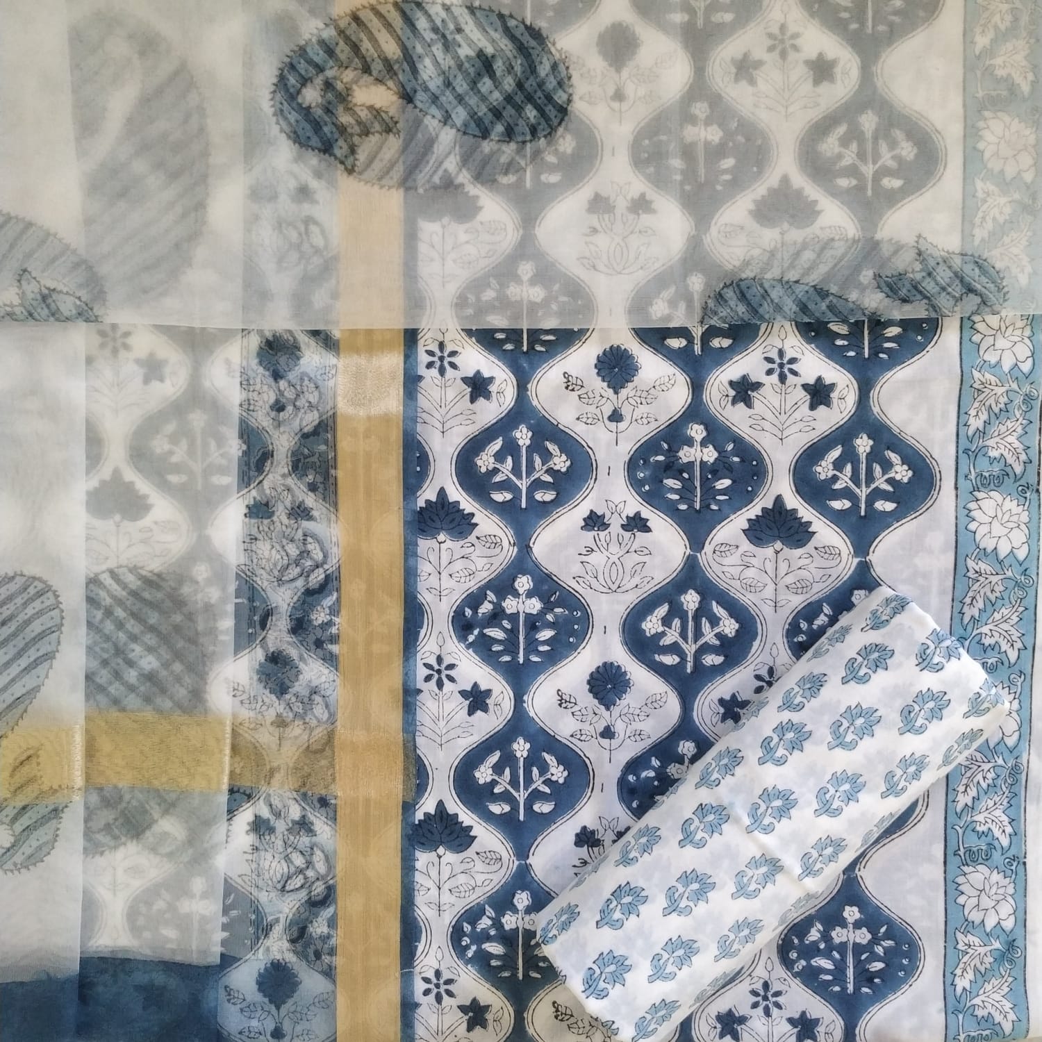 Shop organza dupatta cotton suits online (ORG250)