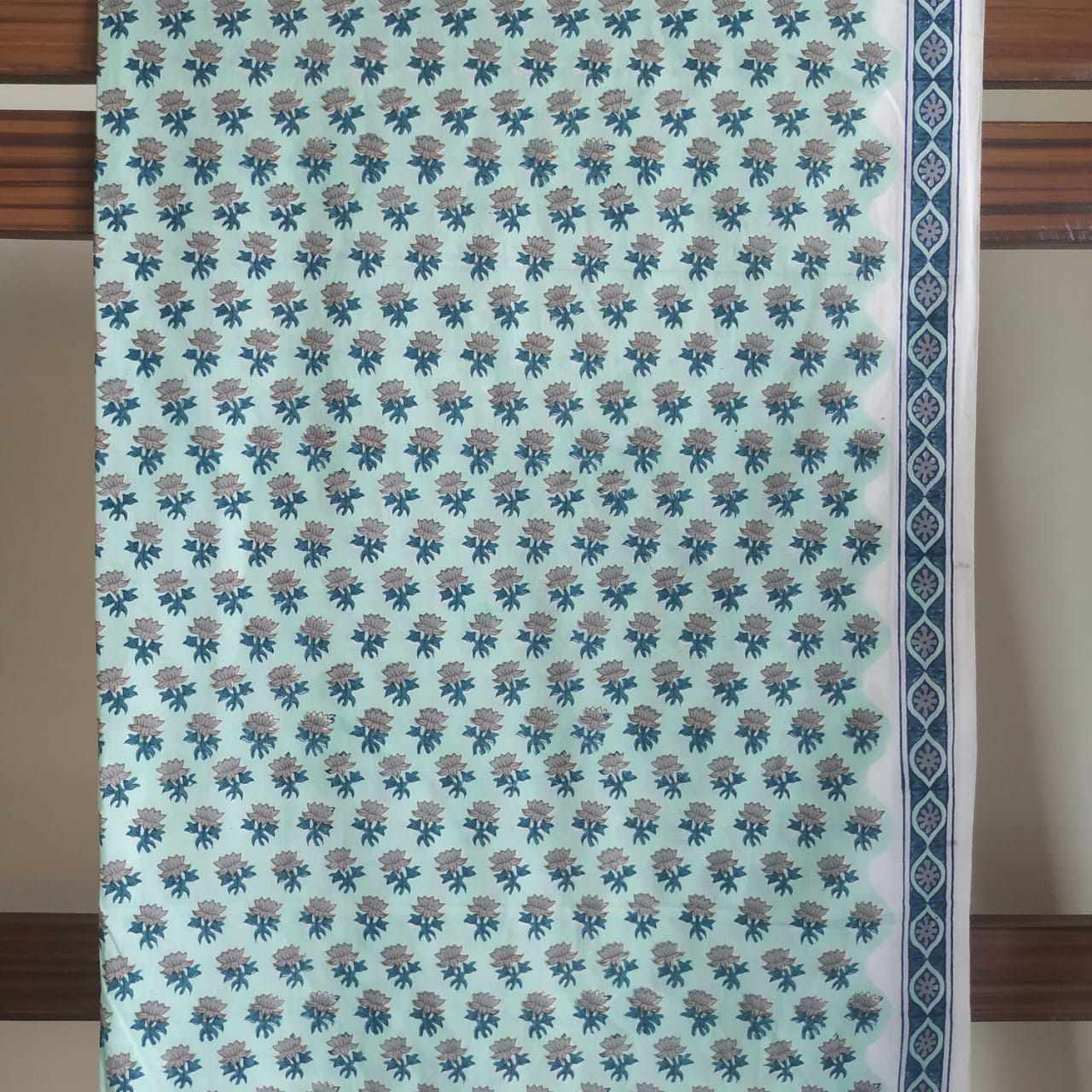 Shop Unstitched Hand Block Print Cotton Suits online with Organza Dupatta (ORG38)