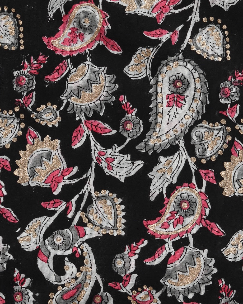 Shop Unstitched Hand Block Print Cotton Suits with Organza Dupatta (ORG46)