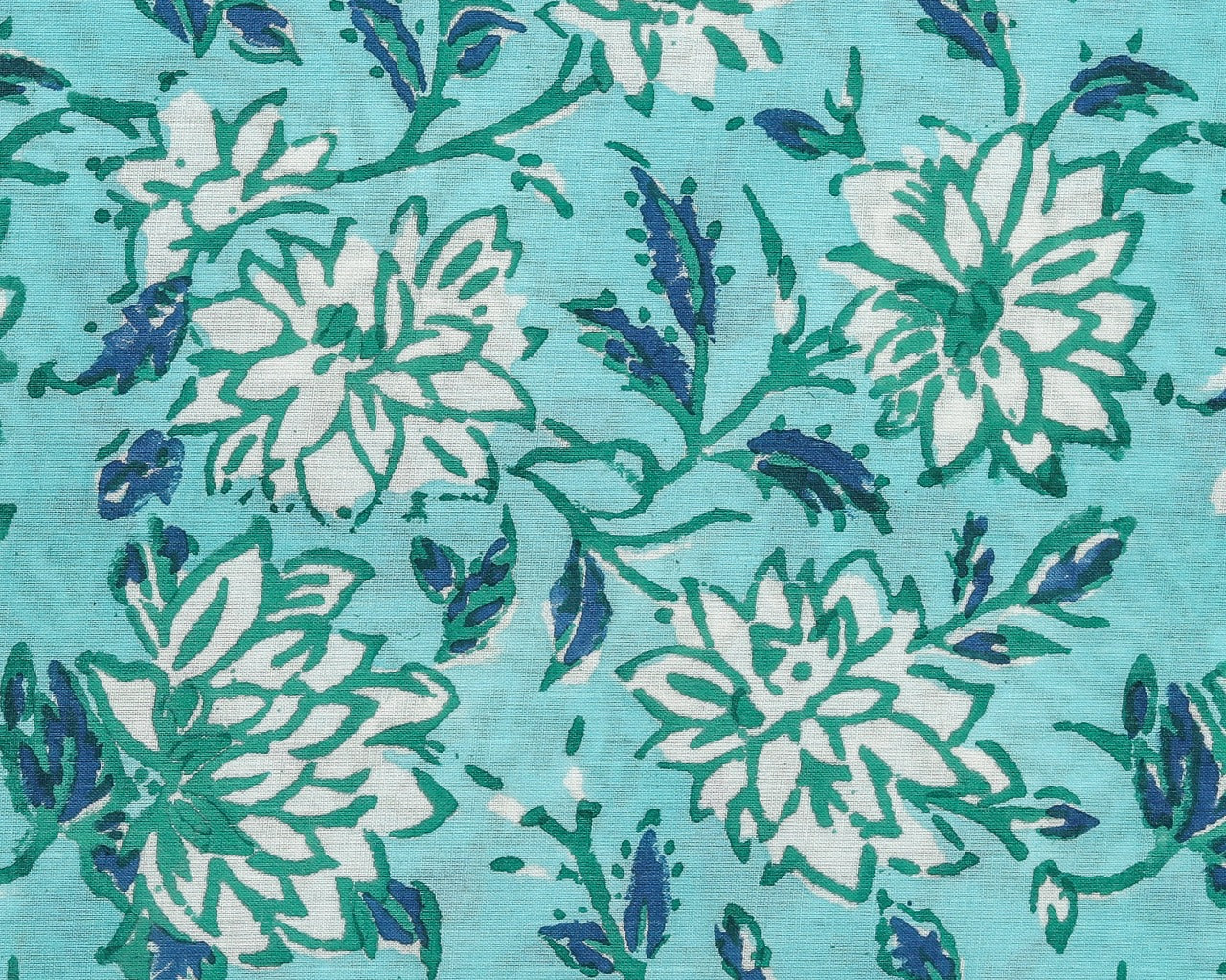 Shalvi's Hand Block Floral Jaal Print Pure Cotton Suit with Organza Dupatta (ORG65)