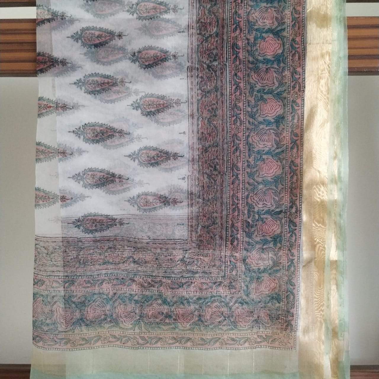 Shop Unstitched Pure Cotton Suits with Organza Dupatta (ORG75)