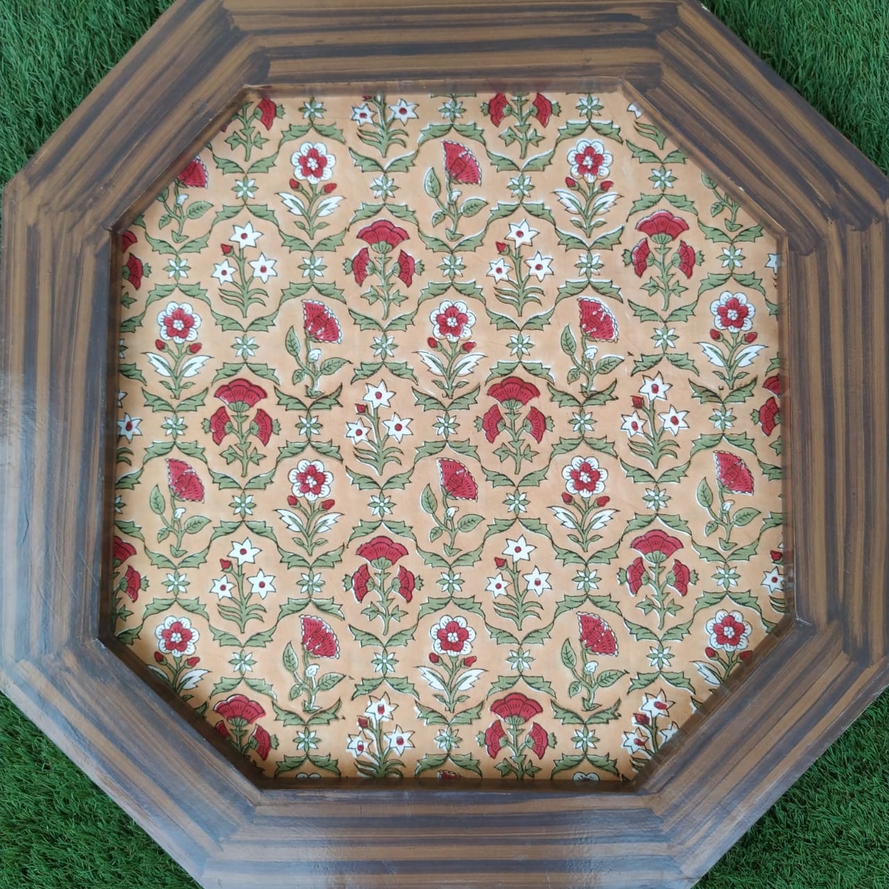 Shop Unstitched Hand Block Print Pure Cotton Suit with Organza Dupatta (ORG79)