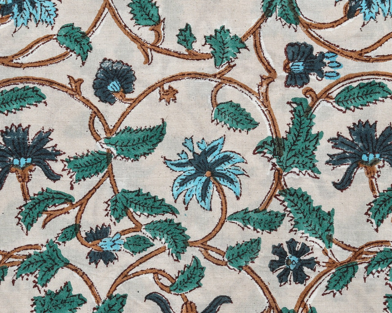 Shop Unstitched Hand Block Print Pure Cotton Suits with Organza Dupatta (ORG95)