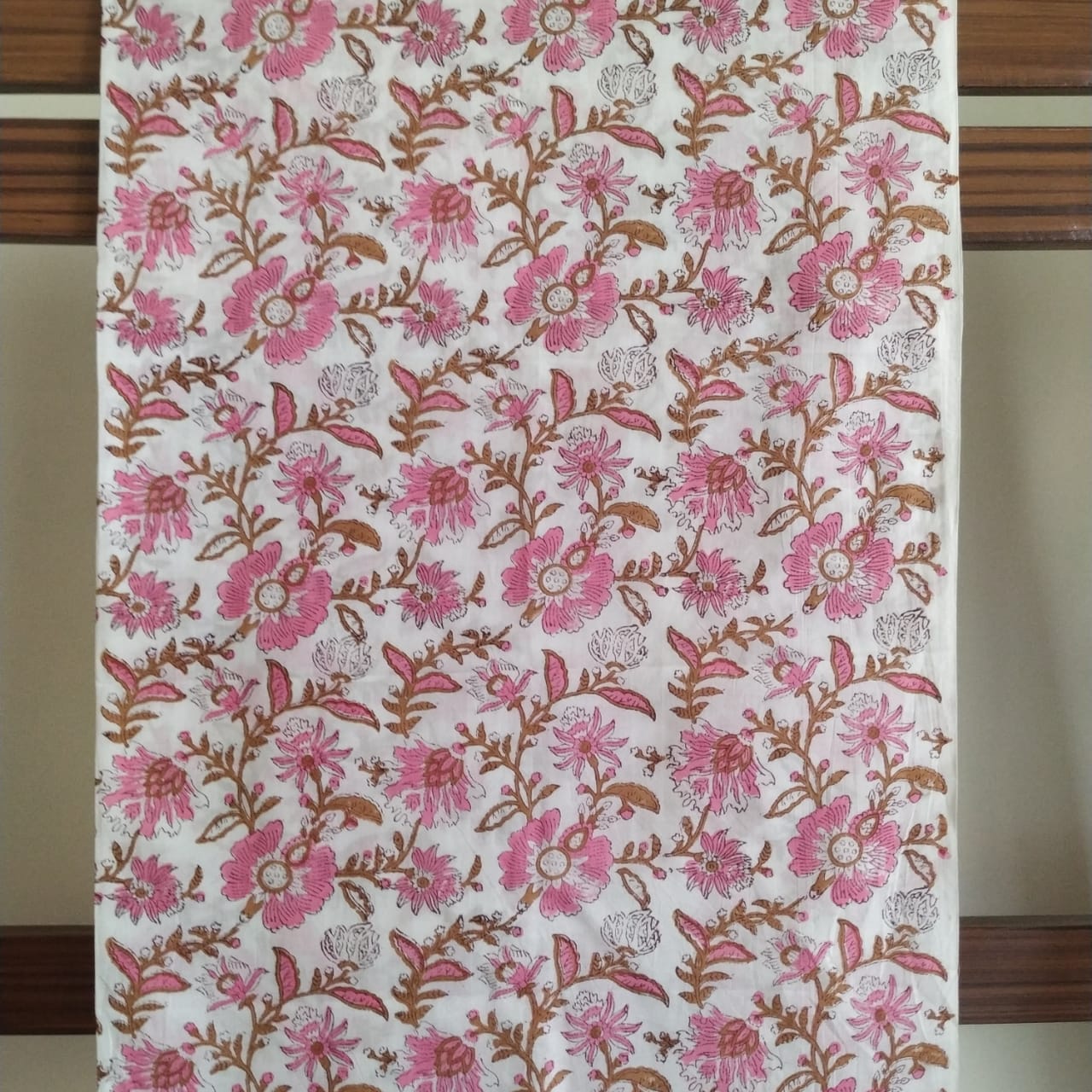 Shop Unstitched Hand Block Print Pure Cotton Suits with Chiffon Dupatta (PCHF132)