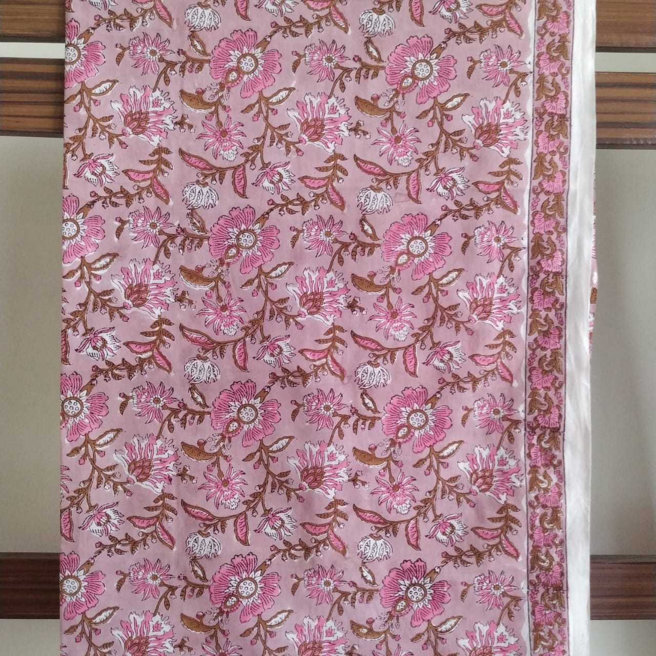 Shop Unstitched Hand Block Print Pure Cotton Suits with Chiffon Dupatta (PCHF132)