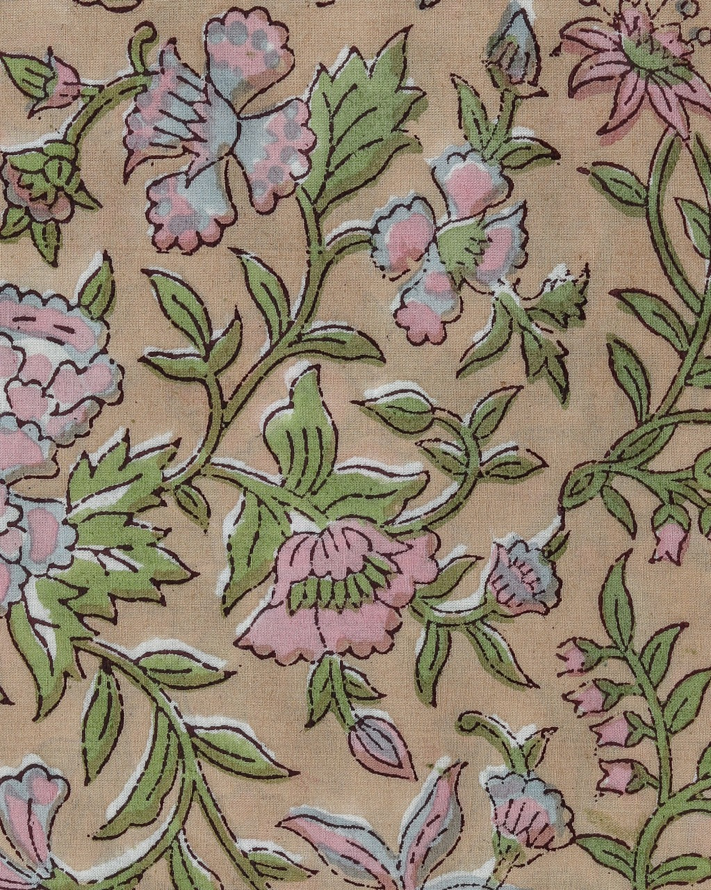 Shop Unstitched Hand Block Print Pure Cotton Suits with Chiffon Dupatta (PCHF162)