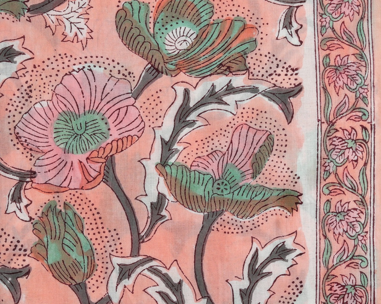 Summery Hand Block Print Pure Cotton Chiffon Dupatta Suit (PCHF217)