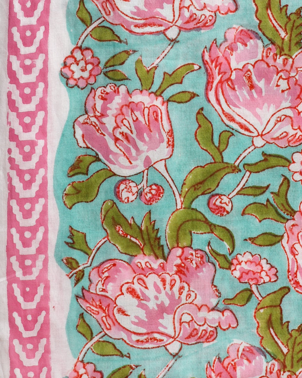 Shop Unstitched Summery Hand Block Print Pure Cotton Suits with Chiffon Dupatta (PCHF218)