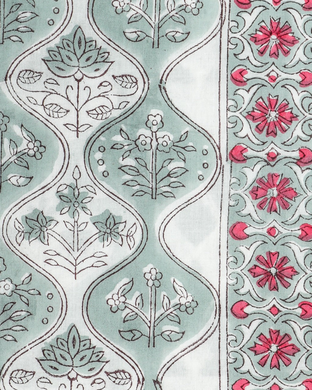 Shop Unstitched Hand Block Print Pure Cotton Suits with Chiffon Dupatta (PCHF225)