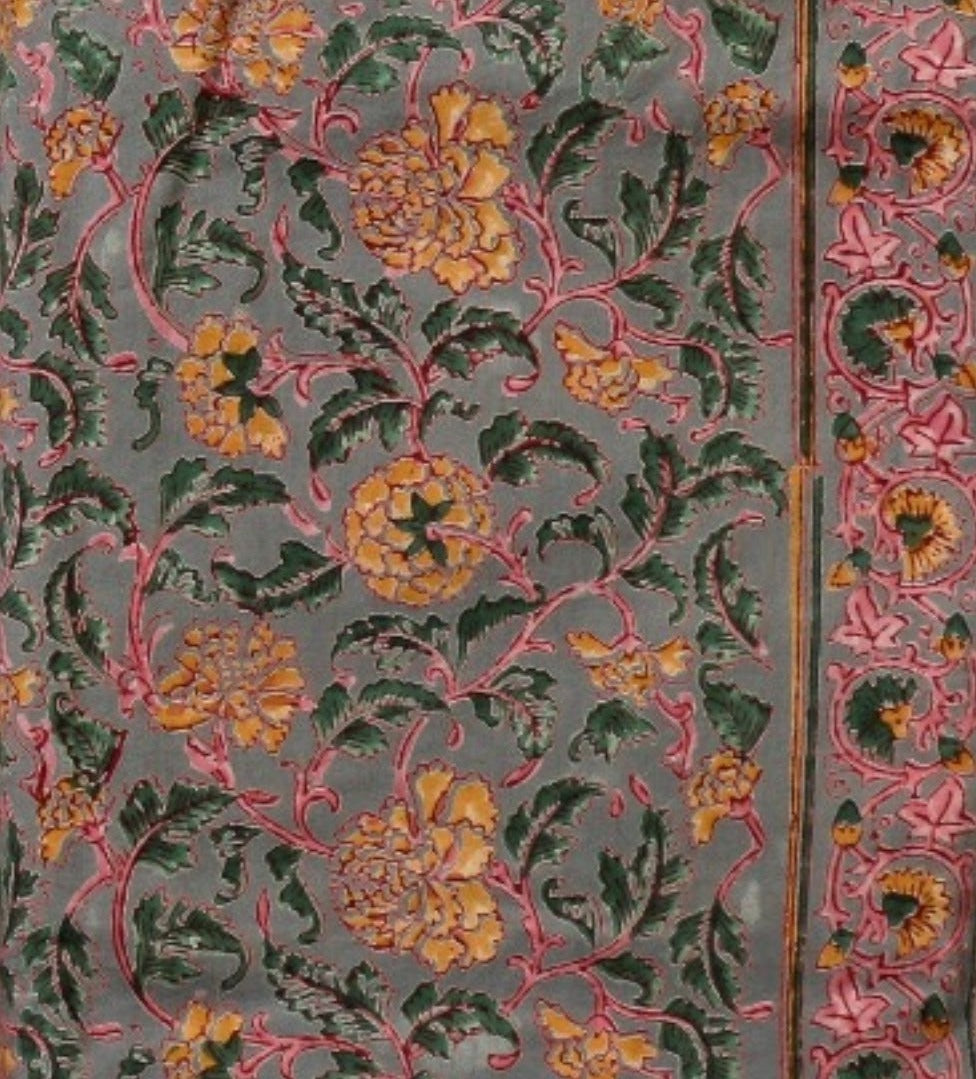 Shop Unstitched Hand Block Print Pure Cotton Suits with Chiffon Dupatta (PCHF246)