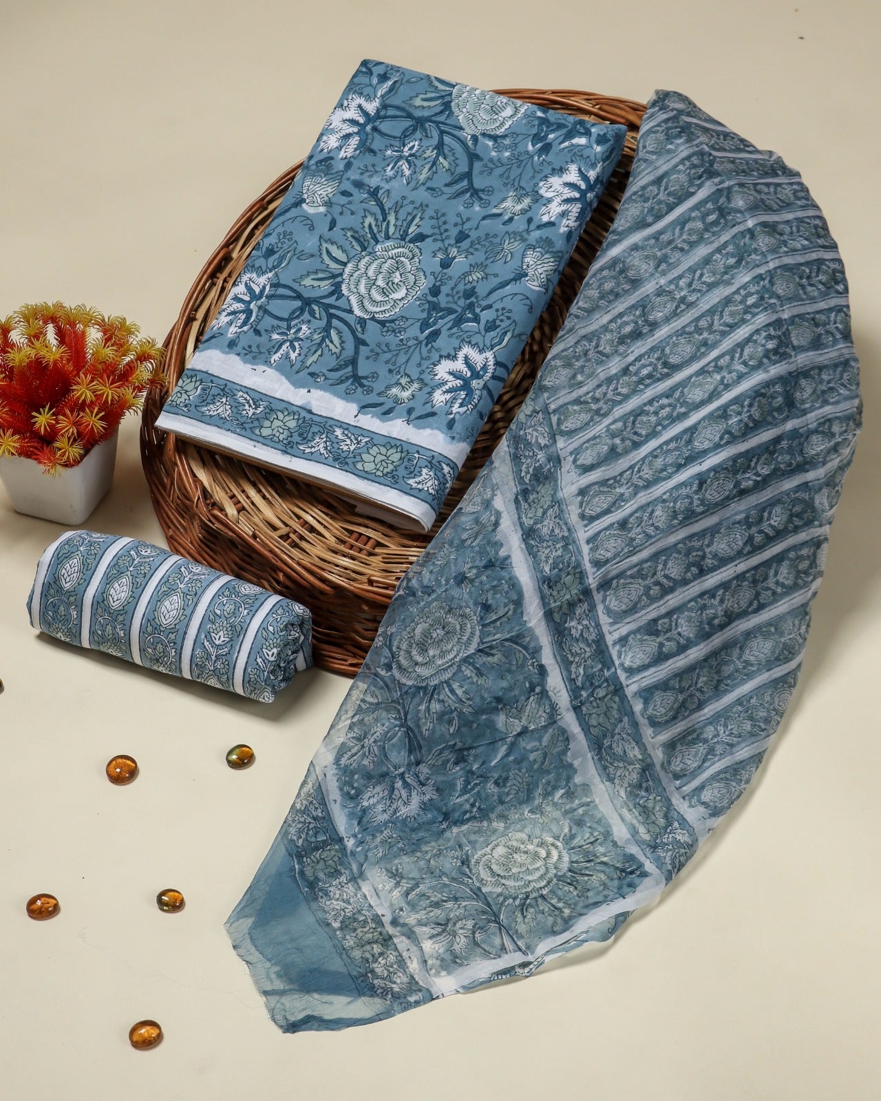 Shop chiffon dupatta cotton suits in jaipur (PCHF26)