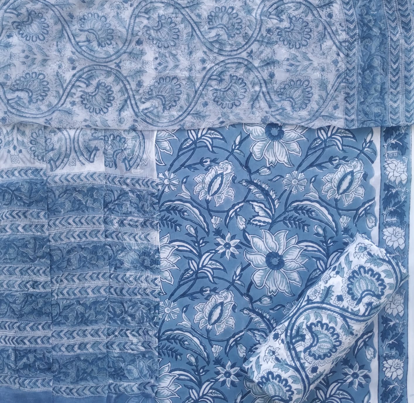 Shop unstitched cotton suits with chiffon dupatta (PCHF313)