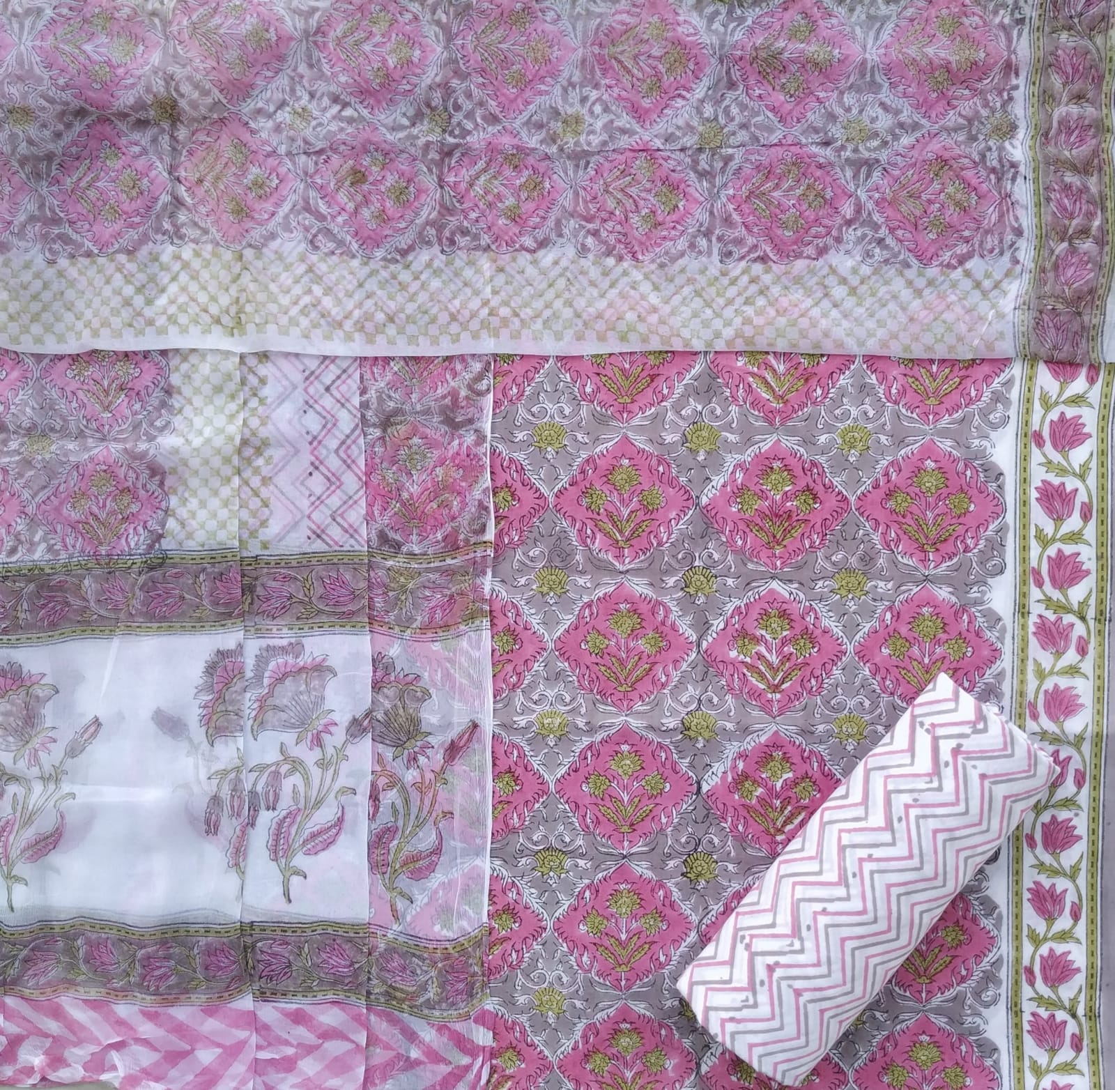 Shop unstitched cotton suit sets online shopping (PCHF326)