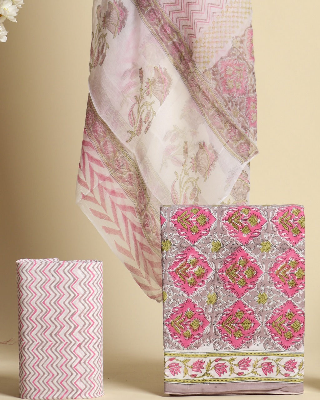 Shop unstitched cotton suit sets online shopping (PCHF326)