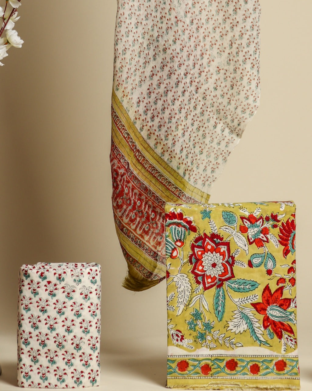 Shop chiffon dupatta cotton suit sets (PCHF345)