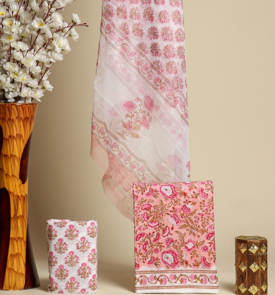 Shop chiffon dupatta cotton suit sets (PCHF348)