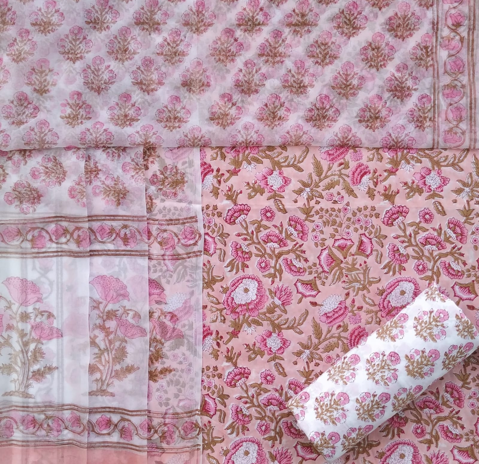 Shop chiffon dupatta cotton suit sets (PCHF348)