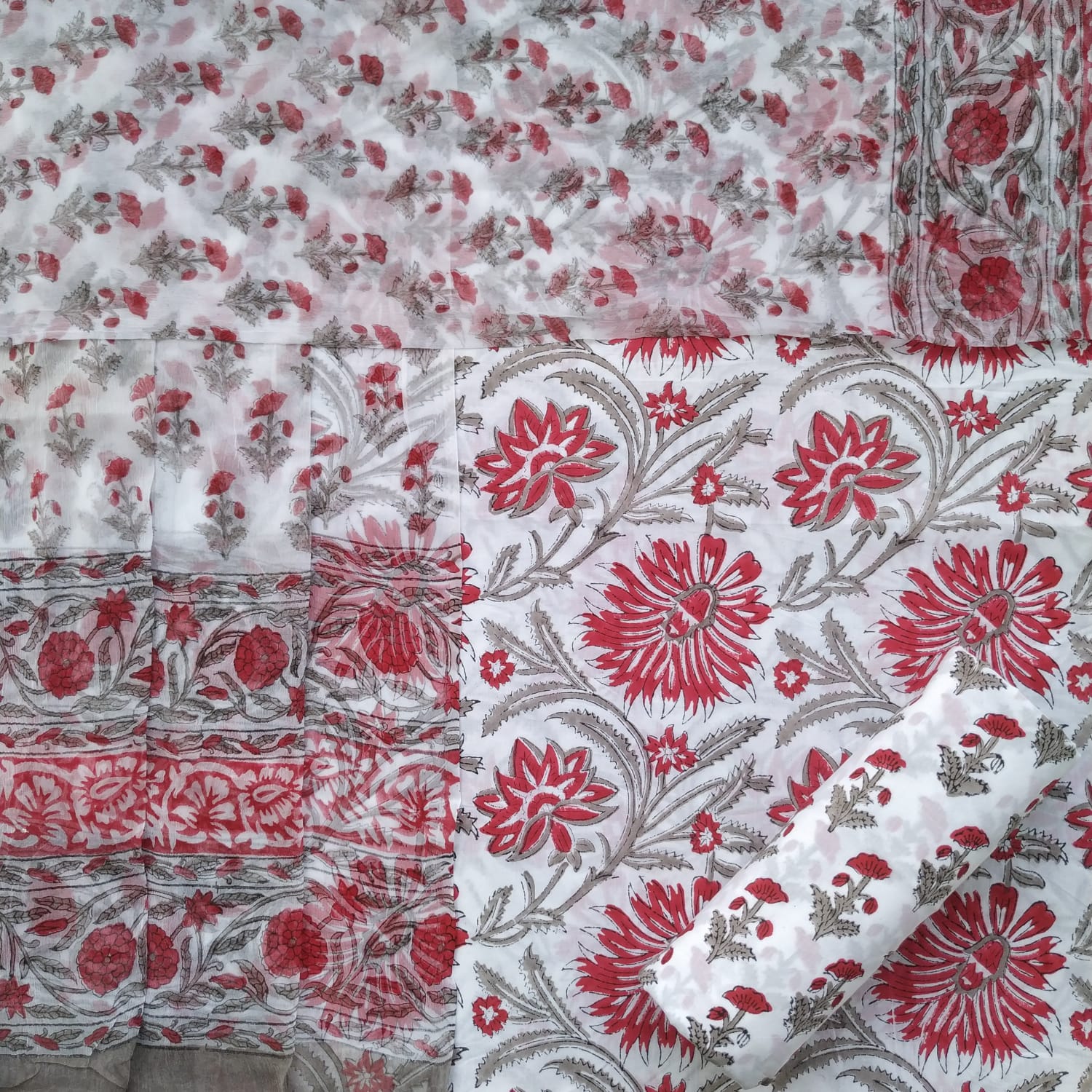 Shop chiffon dupatta cotton suits (PCHF352)