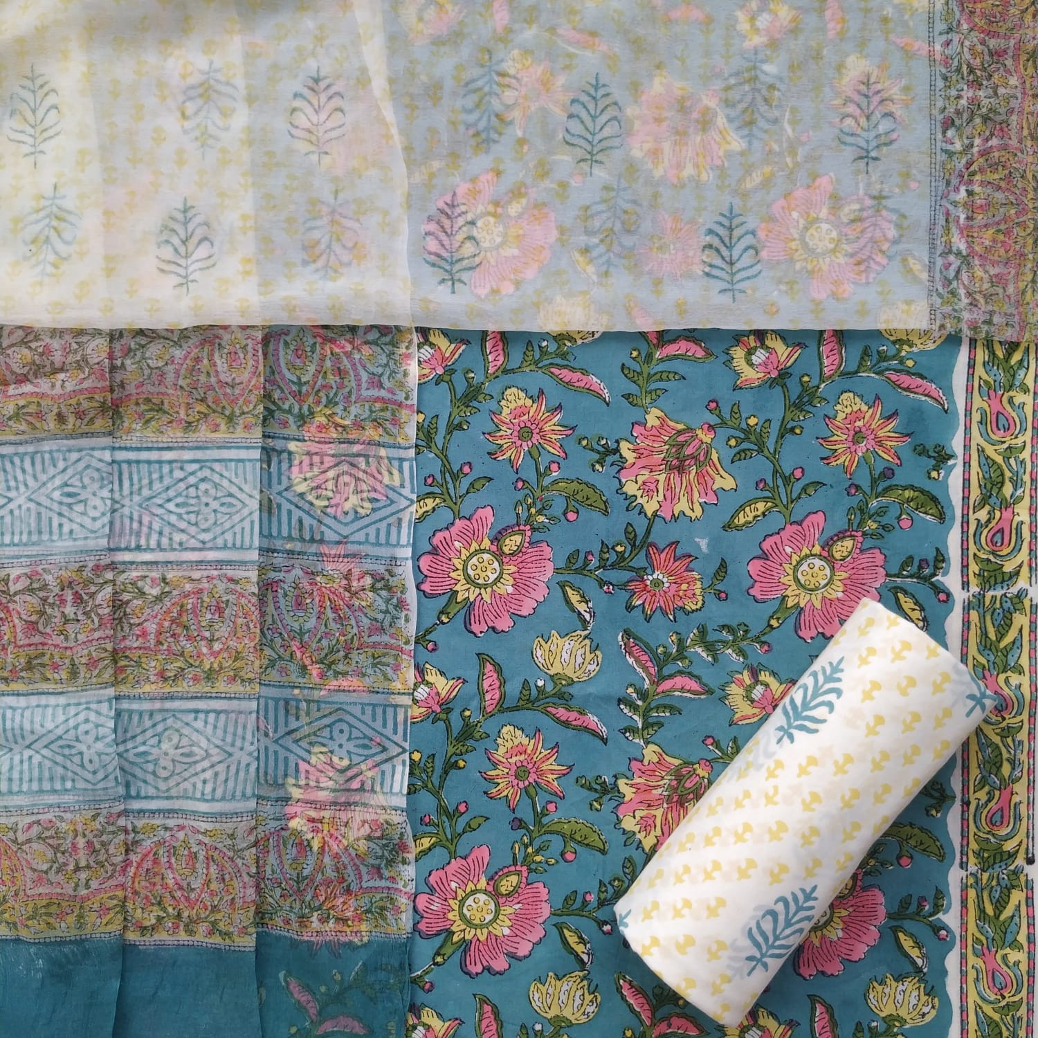 Shop hand block print cotton suits (PCHF359)