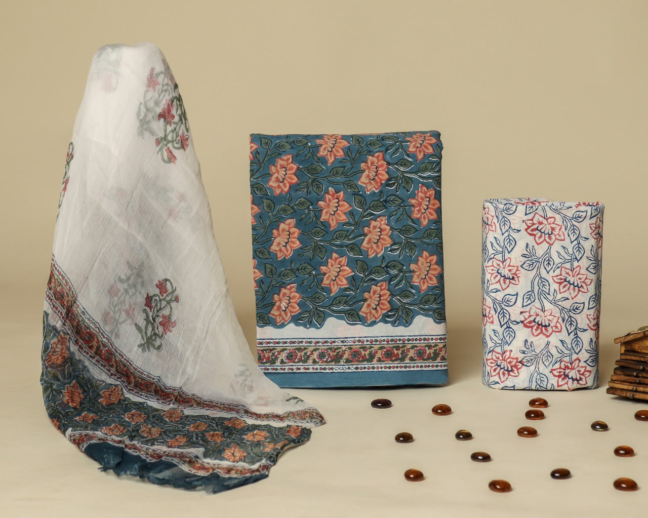 Shop unstitched block print cotton suit sets (PCHF402)