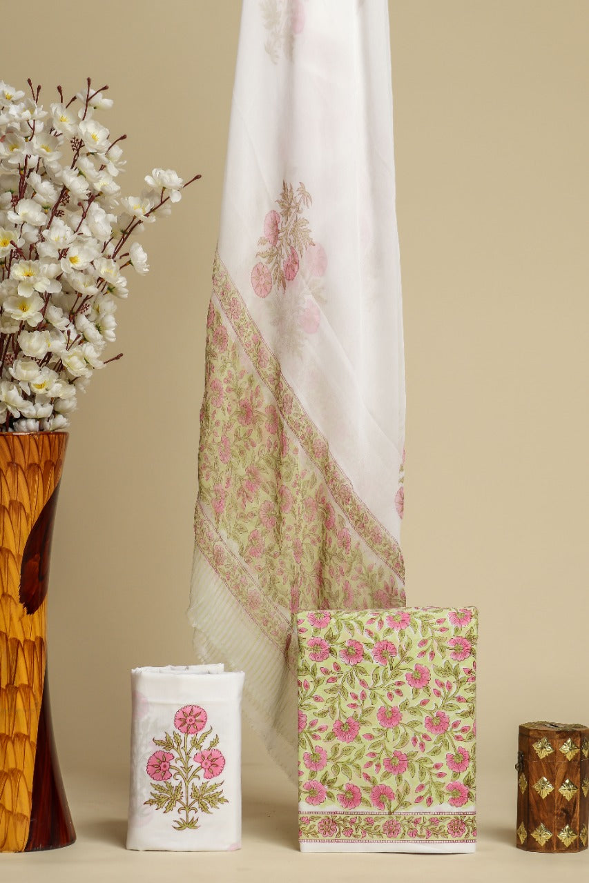 Shop cotton suit material with chiffon dupatta online (PCHF405)