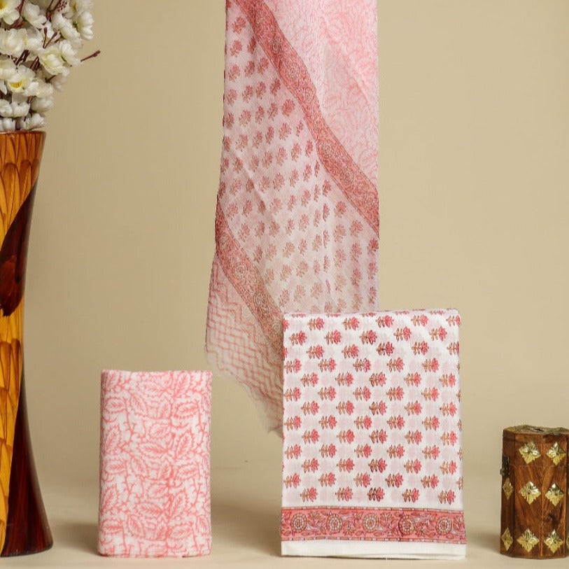 Shop cotton suit sets with chiffon dupatta online (PCHF417)