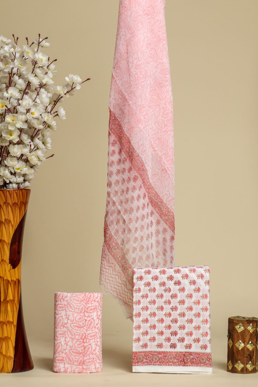 Shop cotton suit sets with chiffon dupatta online (PCHF417)