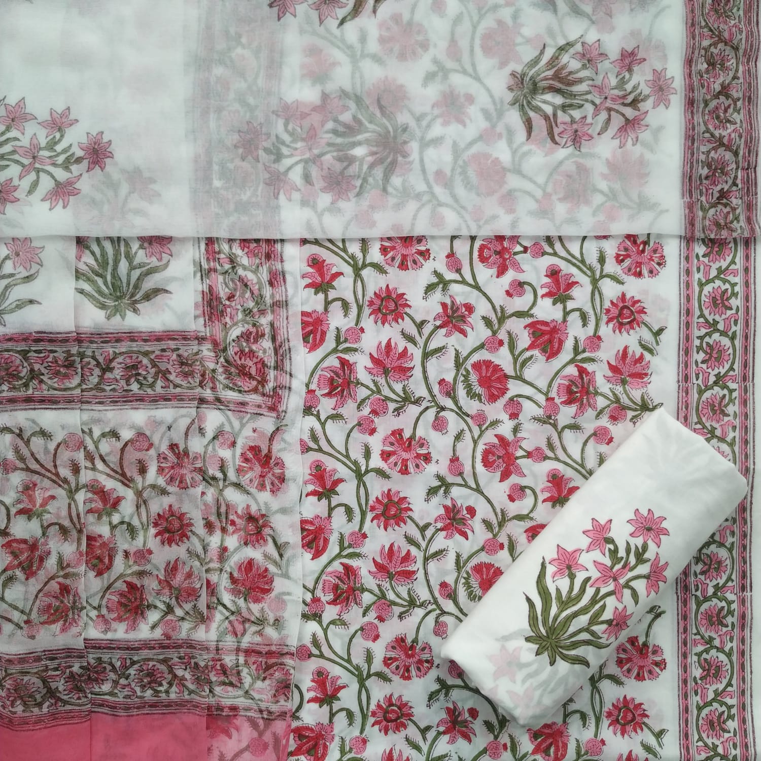 Shop chiffon dupatta cotton suit sets (PCHF421)